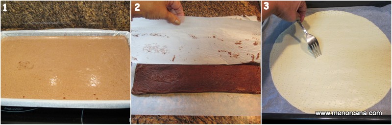Preparacion del bizcocho de chocolate y la base